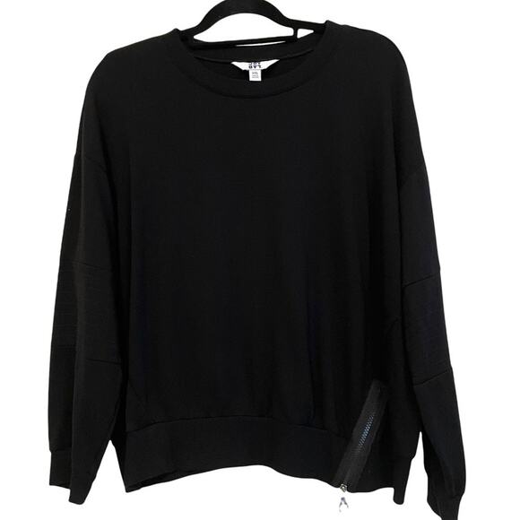 Joy Lab Black Sweatshirt with Zipper at waist and banding detailing on Arm XXL - Picture 1 of 7